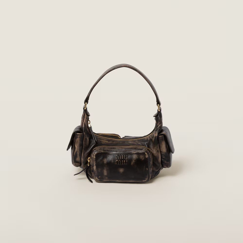 c1e1dba7c0e553b6da1921c168e09adf.jpg Soft Lamb Nappa Pocket Handbag Coffee Brown - Image 1
