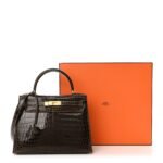 Shiny Niloticus Crocodile Kelly Sellier 28 Gris Elephant - Image 20