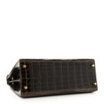 Shiny Niloticus Crocodile Kelly Sellier 28 Gris Elephant - Image 7