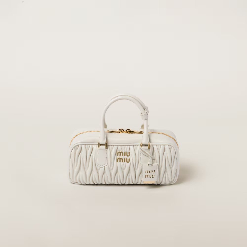 e296062cffeadf016e93979165ab58f3.jpg Arcadie Matelassé Large Soft Lamb Leather Handbag White - Image 1