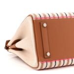 Toile Swift Broderie Shoulder Birkin Light 39 Gold Fauve Rose Pop Black - Image 9