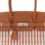 Toile Swift Broderie Shoulder Birkin Light 39 Gold Fauve Rose Pop Black - Image 8