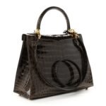 Shiny Niloticus Crocodile Kelly Sellier 28 Gris Elephant - Image 4