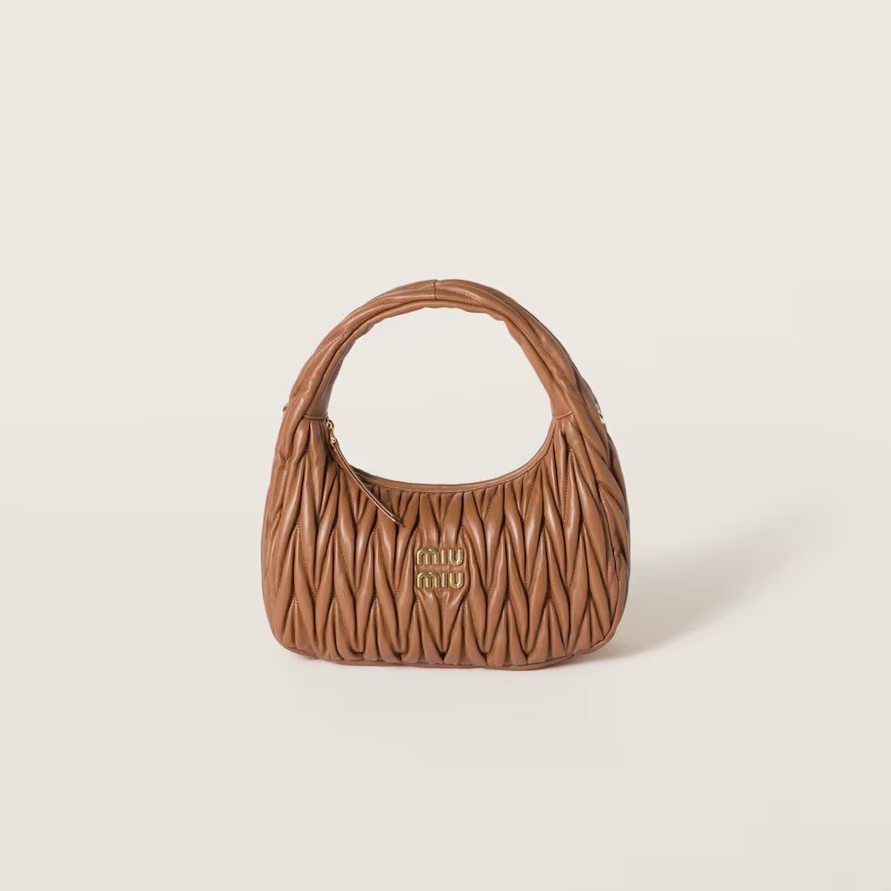 fabc2b05979ce4d82c03e0ccd0e32ae5.jpg Wander Matelassé Medium Hobo Underarm Bag Cognac - Image 1