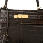 Shiny Niloticus Crocodile Kelly Sellier 28 Gris Elephant - Image 19