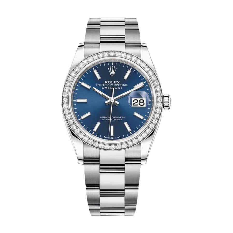 rolex-datejust-126284rbr-steel-automatic-blue-dial-oyster-replica.jpg Rolex Datejust Steel Diamond Replica - Image 1