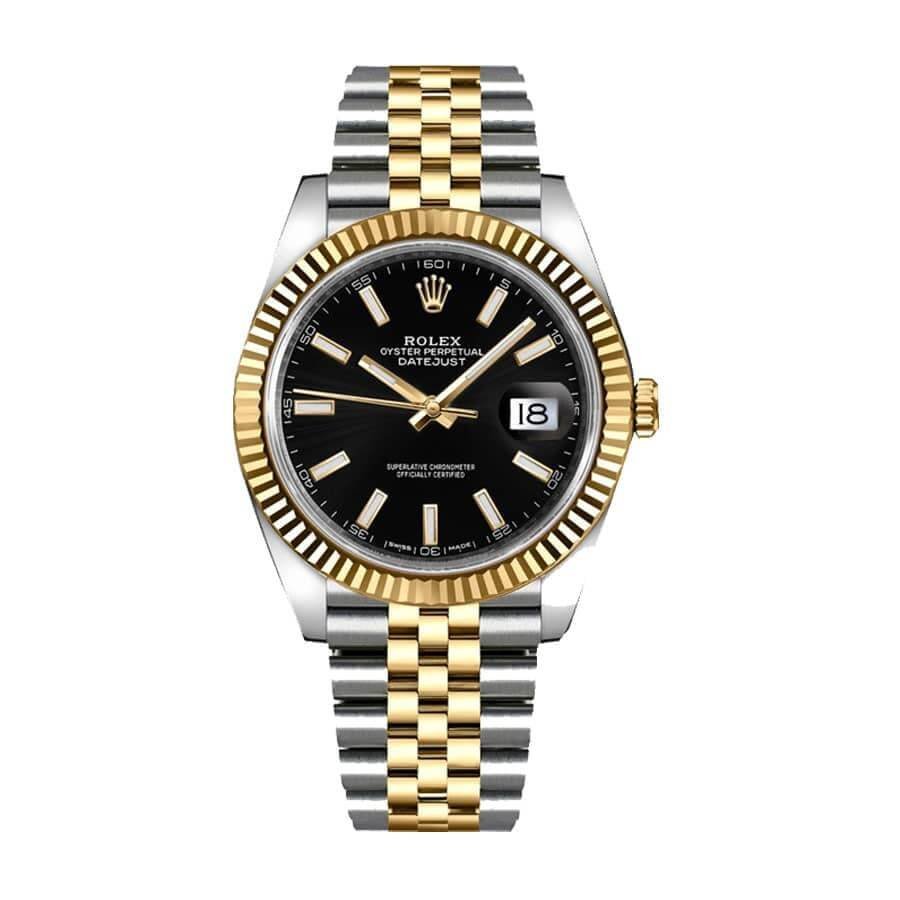 rolex-datejust-126333-41mm-yellow-gold-steel-black-dial.jpg Rolex Datejust 126333 Yellow Gold & Steel Black Dial Jubilee Replica - Image 1