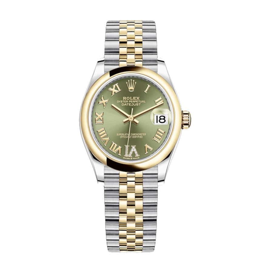rolex-datejust-278243-31mm-gold-steel-green-dial.jpg Datejust Green Roman Replica - Image 1