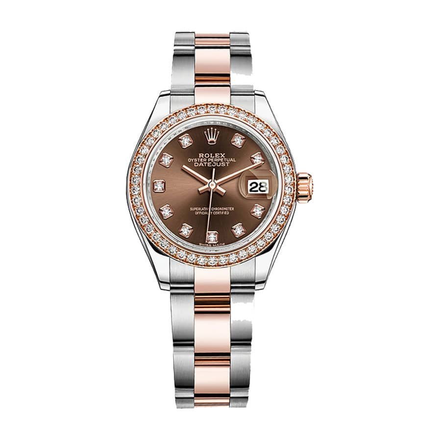 rolex-datejust-28mm-279381rbr-steel-everose-gold-diamond-automatic-chocolate-with-diamond-dial.jpg Rolex Datejust 279381RBR Gold Replica - Image 1