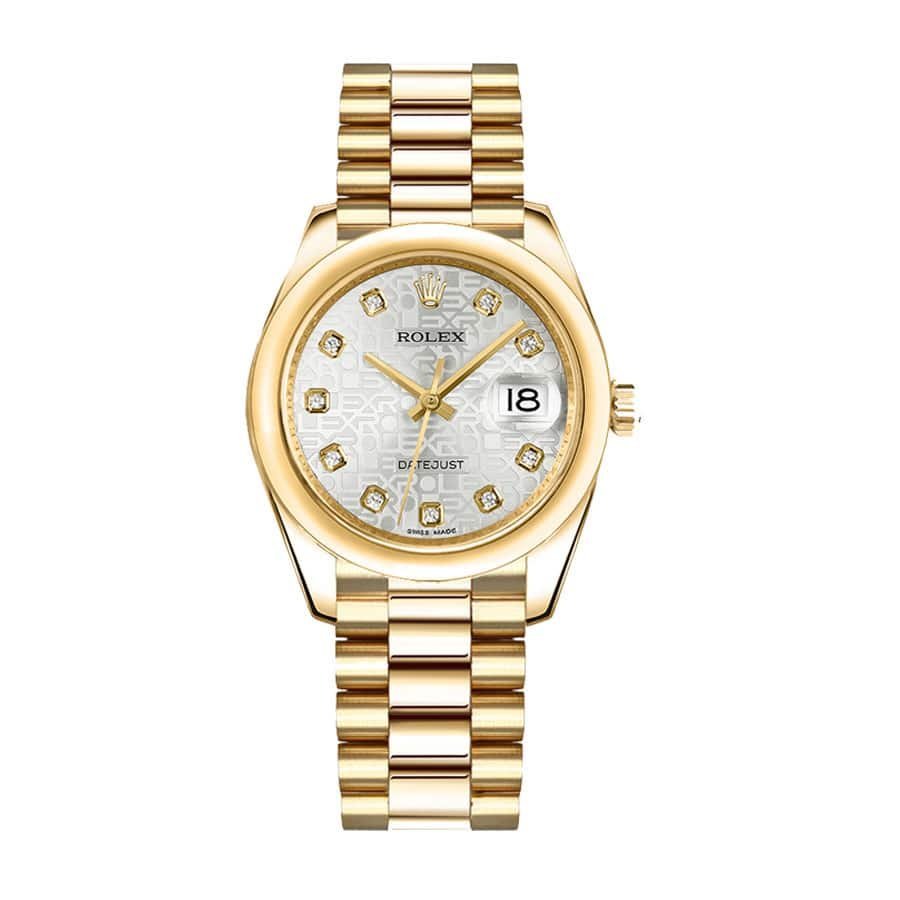 rolex-datejust-31mm-278273-yellow-gold-steel-automatic-grey-with-diamond-dial.jpg Rolex Datejust Grey Diamond Replica - Image 1