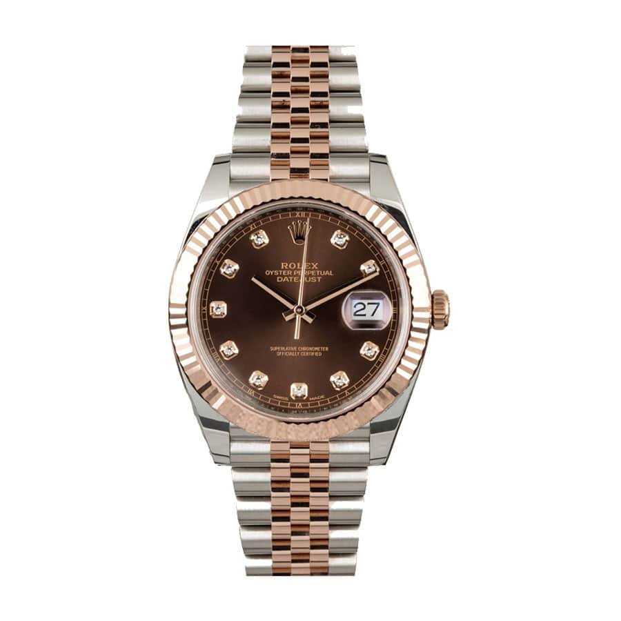 rolex-datejust-ii-126331-41mm-rose-gold-steel-chocolate-diamond-dial.jpg Rolex Datejust II 126331-0004 Chocolate Diamond Dial Replica - Image 1