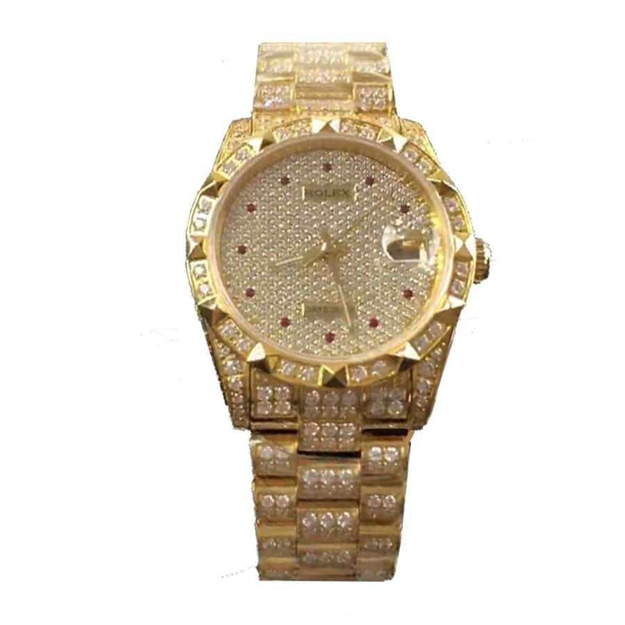 rolex-datejust-yellow-gold-diamond-dial-iced-out-116624-replica.jpg Rolex Gold Full Diamond Replica - Image 1