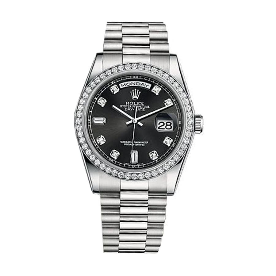 rolex-day-date-228349rbr-white-gold-diamond-automatic-diamonds-sapphire-dial-replica.jpg Rolex Day-Date White Diamond Replica - Image 1