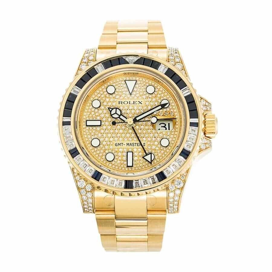 rolex-gmt-master-116758sa-ii-yellow-gold-automatic-gold-dial-replica-2.jpg Rolex Gold Diamond Watch Replica - Image 1