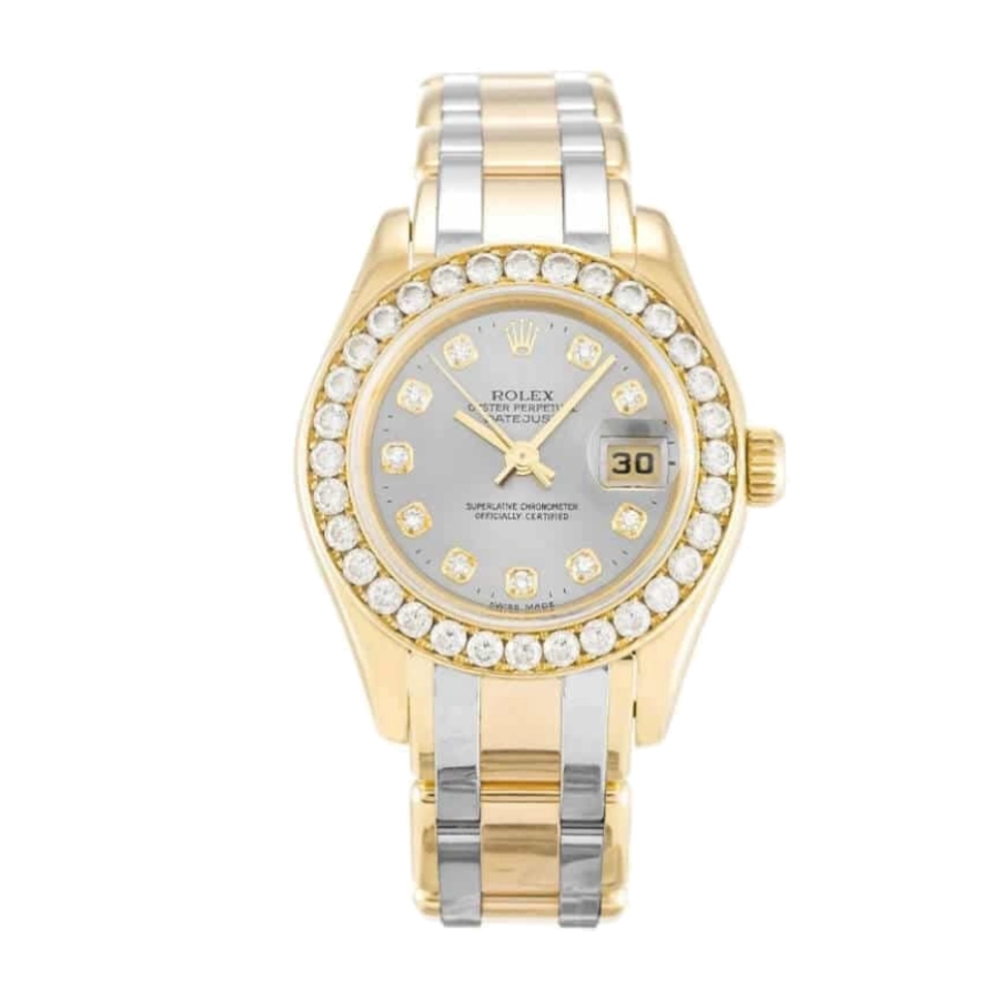 rolex-pearlmaster-replica-4.webp Rolex Tridor Pearlmaster Ladies Gold & Diamond 80298-0048 Replica - Image 1