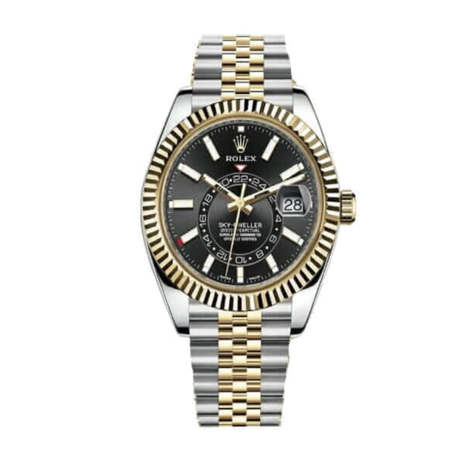 rolex-sky-dweller-gold-replica-4.webp Rolex Sky-Dweller 326933 Steel Gold Black Dial Replica - Image 1